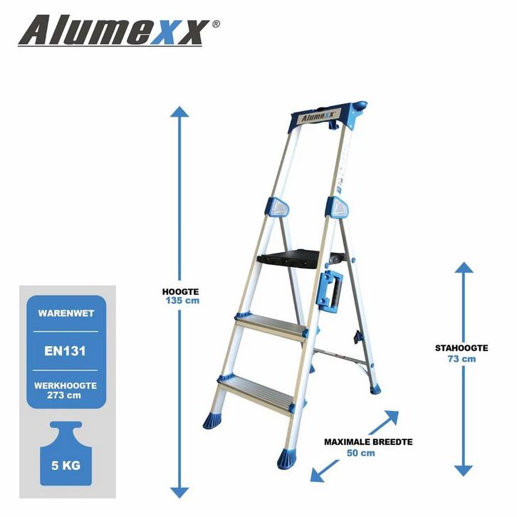 Alumexx UP huishoudtrap, Doe-het-zelf en Bouw, Ladders en Trappen, Verzenden