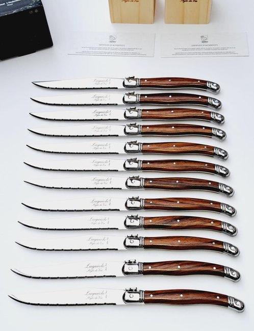 Laguiole - 12x Steak Knives - Brown - style de - Ensemble de, Antiek en Kunst, Antiek | Keukengerei