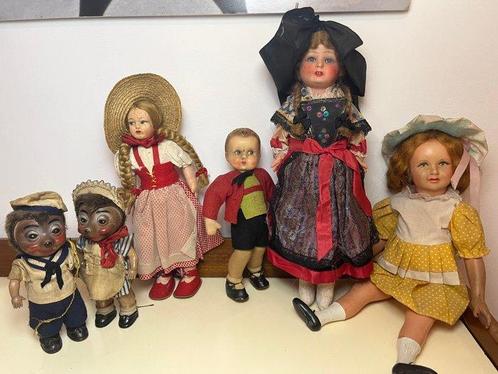 france - Poupée bambole più bambino e ricci - 1940-1950, Antiek en Kunst, Antiek | Speelgoed