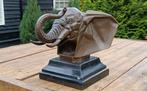 Sculpture, olifant sculptuur brons - 18 cm - marbre de, Antiek en Kunst