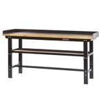 Werkbank 200 cm met hardhouten blad en opzetrand - zwart, Doe-het-zelf en Bouw, Ophalen of Verzenden, Nieuw