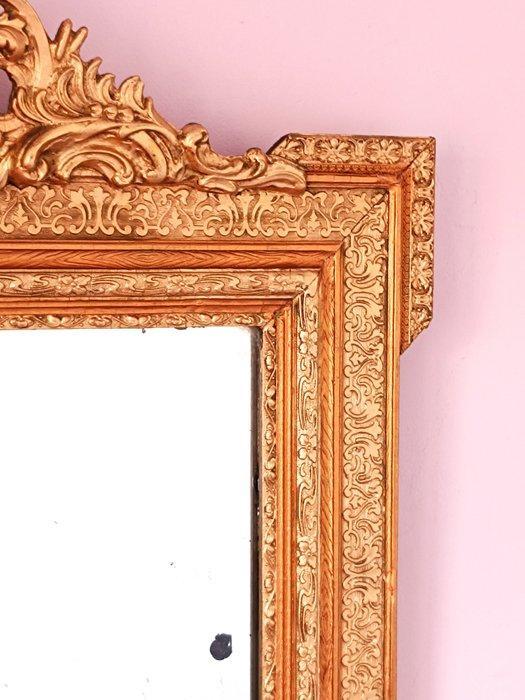 Wandspiegel - Hout - Gouden art-deco-spiegel, Antiek en Kunst, Antiek | Overige Antiek