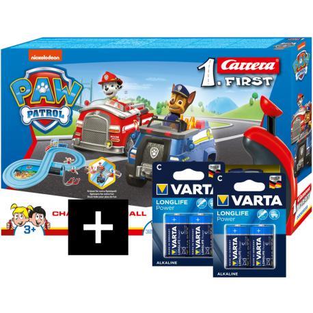 PAW Patrol Carrera First 63033 - On the Track + 4x type C ba, Kinderen en Baby's, Speelgoed | Racebanen, Verzenden