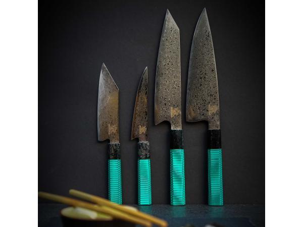 Veiling - Messerhai 4dlg Messenset Damascus 67L Wasabi, Huis en Inrichting, Keuken | Keukenbenodigdheden