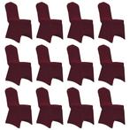 vidaXL Housses Ã©lastiques de chaise Bordeaux 12 pcs, Verzenden