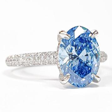 Zonder Minimumprijs - Ring - 14 karaat Witgoud -  2.86ct., Handtassen en Accessoires, Ringen, Nieuw