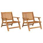 vidaXL Relaxbank 2 pcs Bruin Massief Acacia Hout, Verzenden, Nieuw
