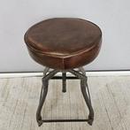 Kruk - in hoogte verstelbaar - IJzer, Leder - Draaikruk, Antiek en Kunst