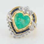 GIA  - Colombia (Emerald) 3.37  Ct, (Blue) Sapphire &