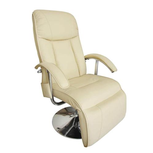 vidaXL Massagestoel kunstleer crèmewit, Maison & Meubles, Chaises, Envoi