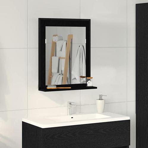 vidaXL Badkamerspiegel Zwart eiken 50 x 12 x 60 cm Bewerkt, Huis en Inrichting, Tafels | Kaptafels, Nieuw, Verzenden
