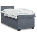 vidaXL Boxspring met matras fluweel donkergrijs 1-persoons, Verzenden, Nieuw