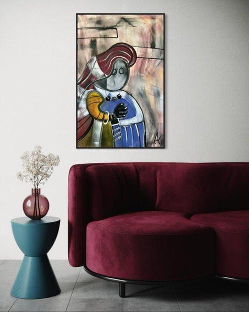 Andrea A - Lady with Pearls - XL - NO RESERVE, Antiek en Kunst, Kunst | Schilderijen | Modern