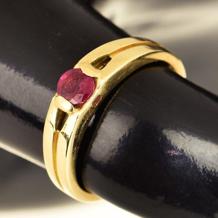 Bague - 18 carats Or jaune Rubis, Handtassen en Accessoires, Ringen