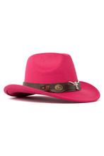 Cowboyhoed Roze Wolvilt Stier Cowboy Western Hoed Stierenkop, Ophalen of Verzenden, Nieuw
