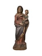 Grande Vierge à l’Enfant en bois sculpté et polychrome – 78, Antiquités & Art