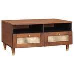 vidaXL Salontafels Bruin 80 x 54 x 40 cm Riet en massief, Verzenden, Nieuw