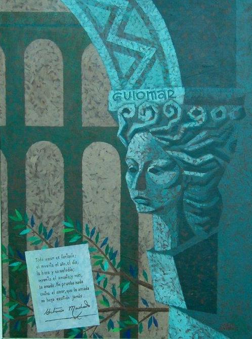 Julio Alvarez (1928-2011) - Guiomar, Antiek en Kunst, Kunst | Schilderijen | Klassiek