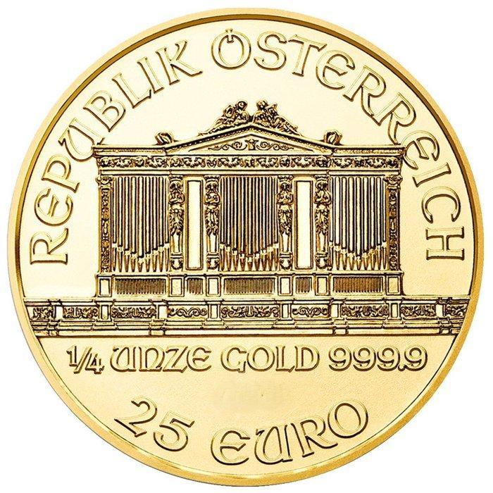 1/4 oz - Goud .999 - Goldmünze Wiener Philharmoniker Random, Postzegels en Munten, Edelmetalen en Baren