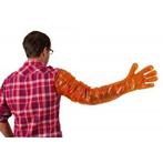 Wegwerphandschoenen vetbasic, 90cm lengte, 100 st., oranje -