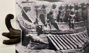 Oud-Romeins Brons vastzetting van de boeg van een schip -