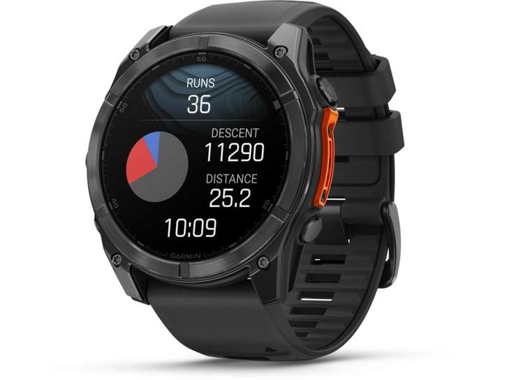 Garmin fnix 8 - Smartwatch - 1,4 AMOLED-scherm RVS body -, Handtassen en Accessoires, Smartwatches, Zo goed als nieuw, Verzenden