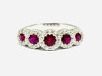 Ring - 18 karaat Witgoud - 2.05ct. tw. Robijn - Diamant -, Handtassen en Accessoires, Ringen, Nieuw