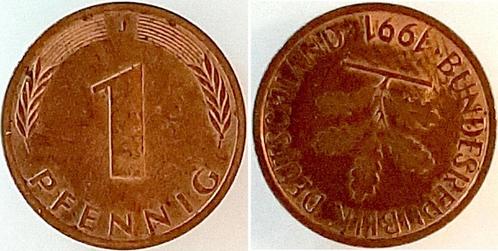 Duitsland 1 Pfennig 1991j ss/vz ca S170, Timbres & Monnaies, Monnaies | Europe | Monnaies non-euro, Envoi