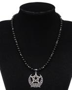 Wiccan magisch schild in obsidiaan: pentagram van de