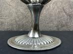 Vintage silver-plated fruit bowl on a stand with a movable