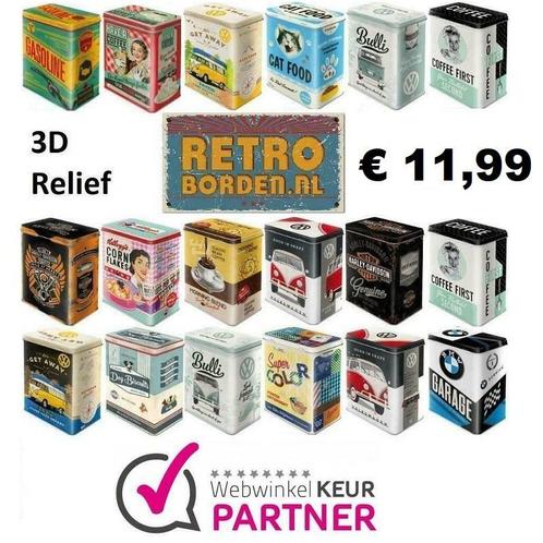 Nostalische Blikken in div. uitvoeringen en merken, Huis en Inrichting, Woonaccessoires | Wanddecoraties, Nieuw