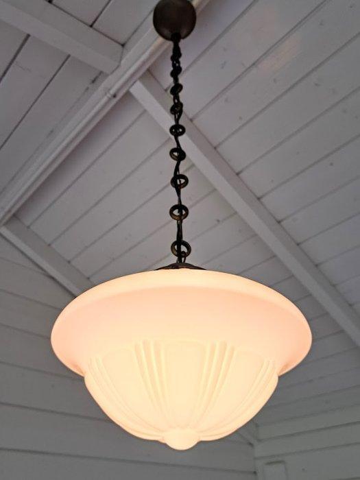 Lampe à suspendre - Pendentif Phililite - en messinge, verre, Antiek en Kunst, Kunst | Designobjecten