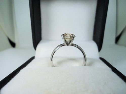 Verlovingsring - 14 karaat Witgoud - 2.18ct. tw. Bruin, Handtassen en Accessoires, Antieke sieraden