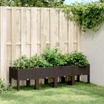 vidaXL Plantenbak met poten 160x40x42 cm polypropeen bruin, Tuin en Terras, Bloempotten, Verzenden, Nieuw