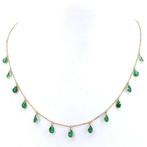 Halsketting - 18 karaat Geel goud - 4.29ct. tw. Smaragd -, Nieuw