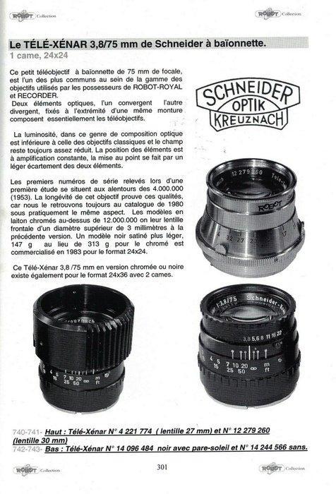 Robot Schneider-Kreuznach Tele-Xenar 3,8/75mm + zeldzame, Audio, Tv en Foto, Fotocamera's Analoog