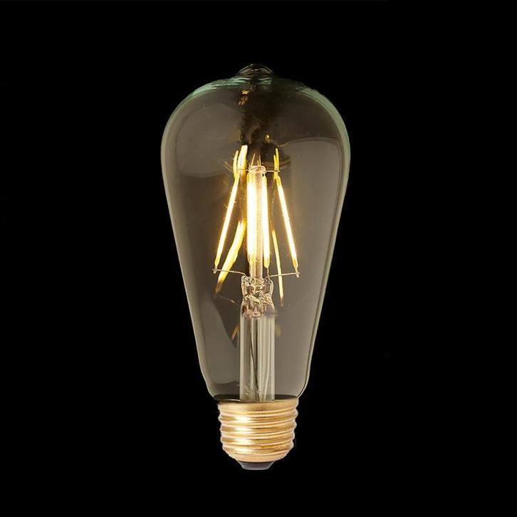 Filament LED Lamp Edison Gold Ø64 mm E27 3.5W, Huis en Inrichting, Lampen | Losse lampen, Verzenden