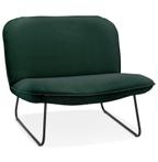 Loungefauteuil 'ICONIC' van groen velours (Lounge fauteuil)