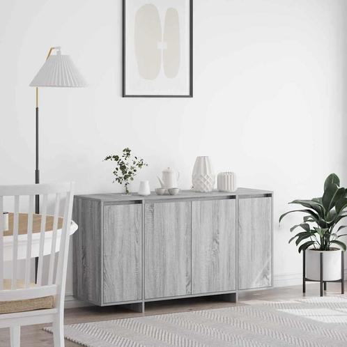 vidaXL Dressoir Grijs Sonoma 135x41x75 cm Gelaagd Hout, Huis en Inrichting, Kasten | Dressoirs, Nieuw, Verzenden