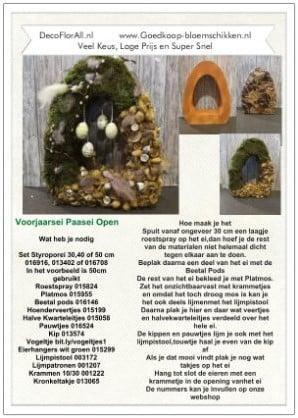 DIY Werkbeschrijving Voorjaarsei Paasei Open, Huis en Inrichting, Woonaccessoires | Kunstplanten en Kunstbloemen, Nieuw