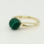 Bague - 14 carats Or jaune - Malachite.