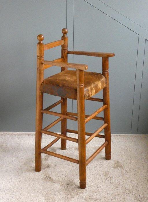 Kinderstoel - Kruk - Hout, Textiel - Kinderstoel, Antiek en Kunst, Curiosa en Brocante