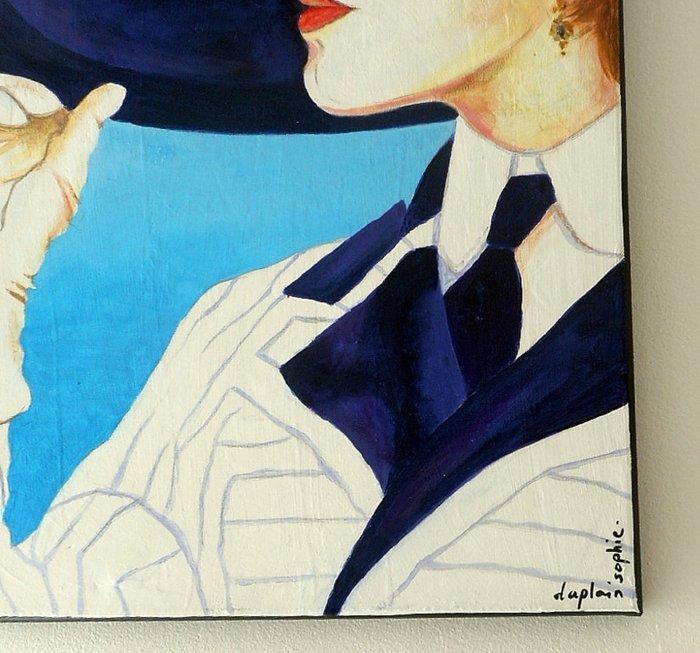 Sophie Duplain - Rose, Antiek en Kunst, Kunst | Schilderijen | Modern