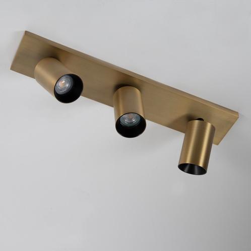 Spots opbouw Lynn 3 Opbouwspot Messing Binnenverlichting, Huis en Inrichting, Lampen | Overige, Verzenden