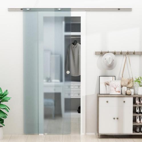 Schuifdeur – Mat Glas - Moderne Stijl - Zwart, Doe-het-zelf en Bouw, Raamkozijnen en Schuifdeuren, Nieuw, Ophalen of Verzenden