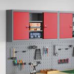 vidaXL Gereedschapskast met plank Rood en Grijs 50 x 20 x 55, Doe-het-zelf en Bouw, Verzenden, Nieuw