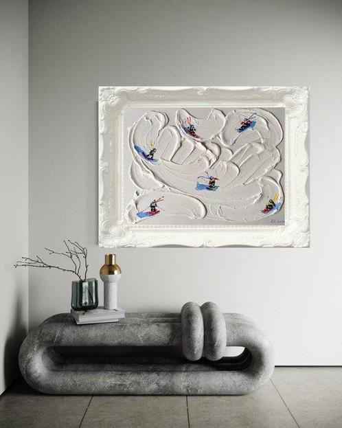 Juli Lampe - Ski Lovers. Conquerors of snowy peaks, Antiek en Kunst, Kunst | Schilderijen | Modern