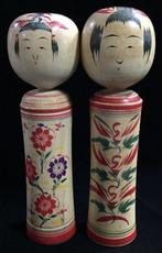 Set van 2 / Japanse vintage houten kokeshi-pop (Hoogte: 30