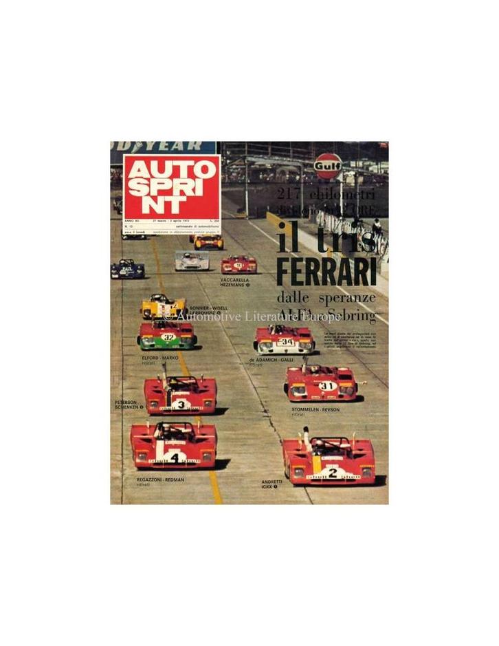 1972 AUTOSPRINT MAGAZINE 13 ITALIAANS, Boeken, Tijdschriften en Kranten, Ophalen of Verzenden