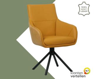 Leren draaibare eetkamerstoel Fancy Duo - Kenia Cognac en beschikbaar voor biedingen